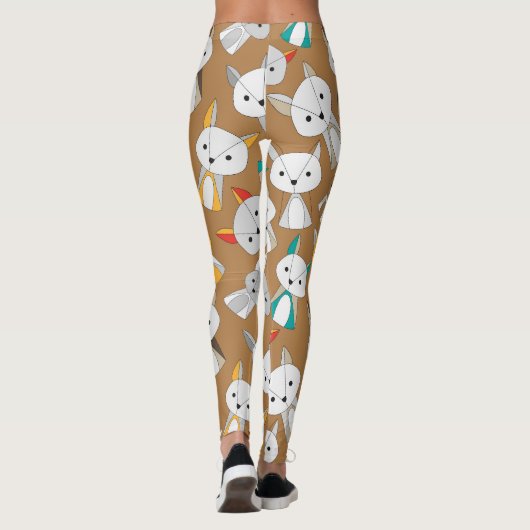 Farbenfroher Fox Cartoon Leggings (Rückseite)