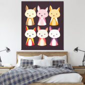 Farbenfroher Fox Cartoon Leinwanddruck (Insitu (Schlafzimmer))