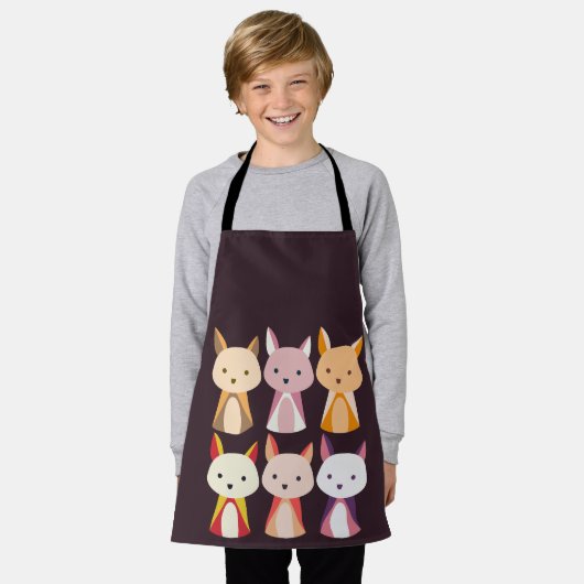 Farbenfroher Fox Cartoon Schürze (Getragen)