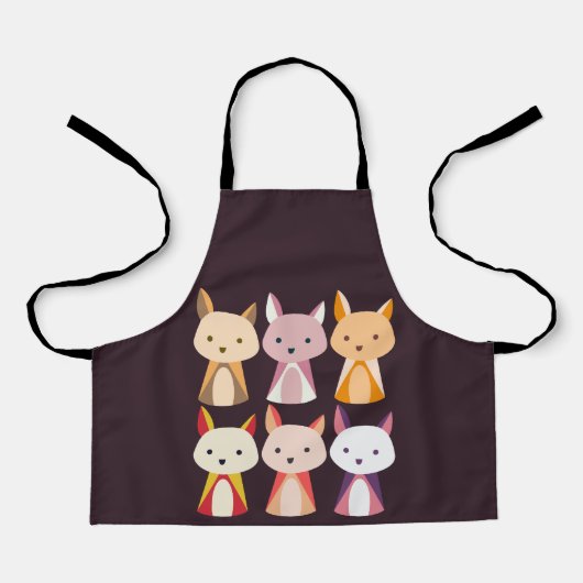 Farbenfroher Fox Cartoon Schürze (Vorderseite)