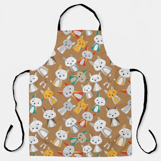 Farbenfroher Fox Cartoon Schürze (Vorderseite)