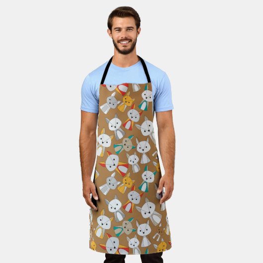 Farbenfroher Fox Cartoon Schürze (Getragen)