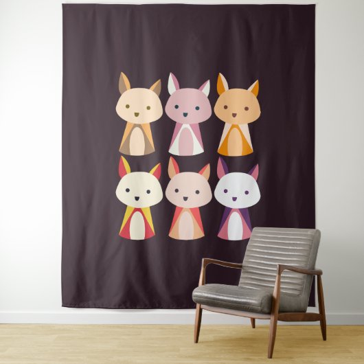 Farbenfroher Fox Cartoon Wandteppich (Beispiel)