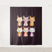 Farbenfroher Fox Cartoon Wandteppich (Vorderseite)