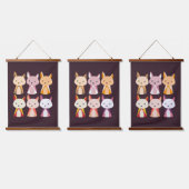 Farbenfroher Fox Cartoon Wandteppich Mit Holzrahmen (Dreifach)