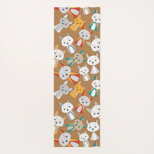 Farbenfroher Fox Cartoon Yogamatte (Rückseite)