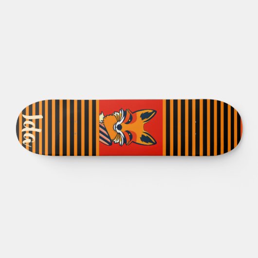 Farbenfroher Fox Funny Personalisiert Skateboard (Horizontal)