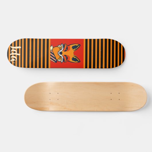 Farbenfroher Fox Funny Personalisiert Skateboard (Horizontal)