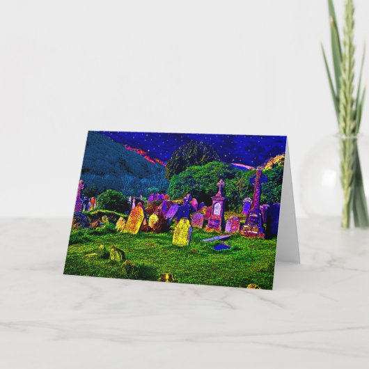 Farbenfroher Friedhof Karte (Vorderseite)