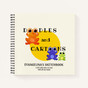 Farbenfroher Frosch Custom Doodles Sketchbook Jour Notizblock