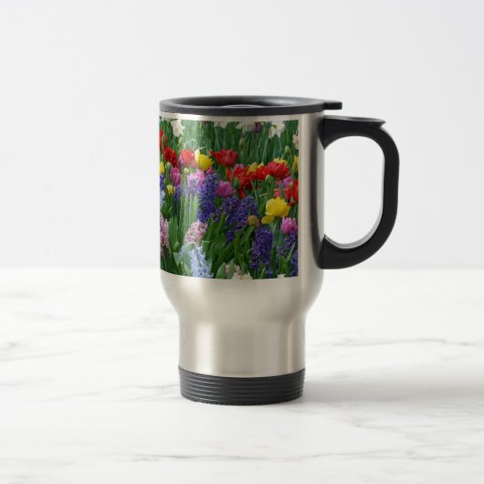 Farbenfroher Frühlingsblumengarten Reisebecher (Rechts)
