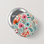 Farbenfroher Frühlingsgarten Floral Elegant Button (Vorne & Hinten)