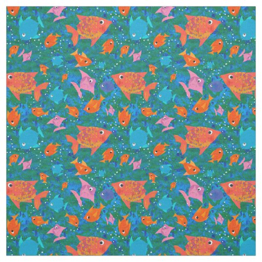 Farbenfroher Fun Fish in Sea Pattern Stoff (Muster)