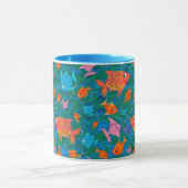 Farbenfroher Fun Fish in Sea Ringer Tasse (Zentrum)