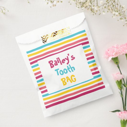 Farbenfroher Fun Striped Candy Little Tooth Bag Geschenktütchen (Versiegelt)