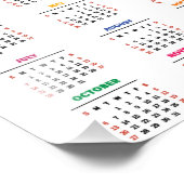 Farbenfroher Funny Dinosaur 2024 Kalender Fotodruck (Ecke)