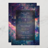 Farbenfroher Galaxy Nebel Aquarellmalerei Einladung (Vorne/Hinten)