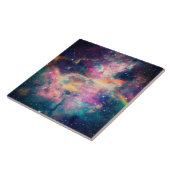 Farbenfroher Galaxy Nebel Aquarellmalerei Fliese (Seite)