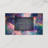 Farbenfroher Galaxy Nebel Aquarellmalerei Visitenkarte (Rückseite)