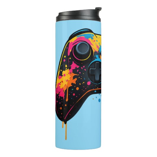 Farbenfroher Game-Controller-Aufkleber  Thermosbecher (Nach links gedreht)