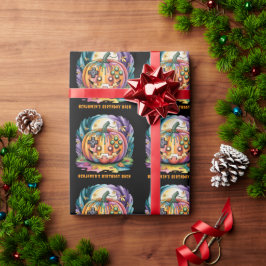 Farbenfroher Gamer Pumpkin Halloween Bash Geschenkpapier