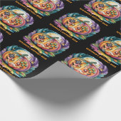 Farbenfroher Gamer Pumpkin Halloween Bash Geschenkpapier (Ecke)