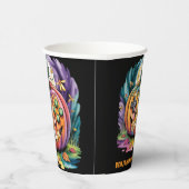 Farbenfroher Gamer Pumpkin Halloween Bash Pappbecher (Rechts)