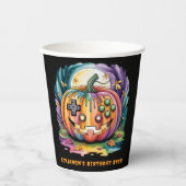 Farbenfroher Gamer Pumpkin Halloween Bash Pappbecher (Vorderseite)