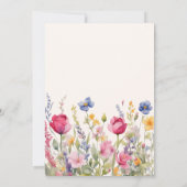 Farbenfroher Garten Boho Wildblume Auf Perle Einladung (Rückseite)