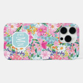 Farbenfroher Garten Monogramm iPhone Hülle (Rückseite (Horizontal))