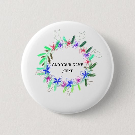 farbenfroher Gartenkranz Weihnachtsweihnachtsnacht Button (Vorderseite)