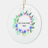 farbenfroher Gartenkranz Weihnachtsweihnachtsnacht Keramik Ornament (Links)