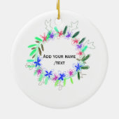 farbenfroher Gartenkranz Weihnachtsweihnachtsnacht Keramik Ornament (Hinten)