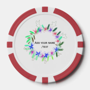 farbenfroher Gartenkranz Weihnachtsweihnachtsnacht Pokerchips