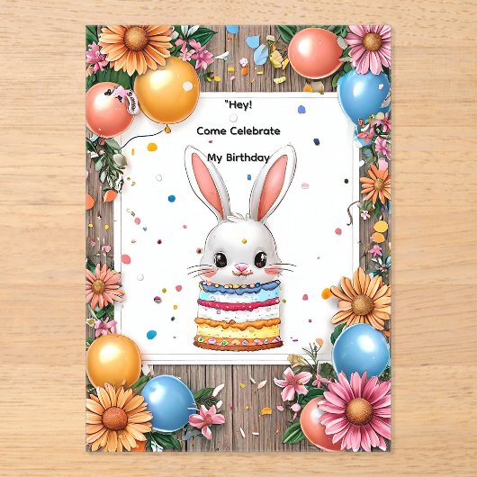 Farbenfroher Geburtstagsfeier-Rahmen Acryleinladungen (Vorderseite)