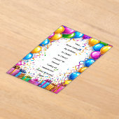 Farbenfroher Geburtstagsfeier-Rahmen Acryleinladungen (Ablage )