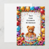 Farbenfroher Geburtstagsfeier-Rahmen Einladung (Vorne/Hinten)