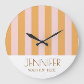 Farbenfroher, gelber Farbblock Moderne Streifen Große Wanduhr (Vorderseite)