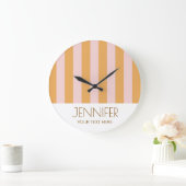 Farbenfroher, gelber Farbblock Moderne Streifen Große Wanduhr (Zuhause)