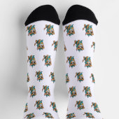 Farbenfroher geometrischer Hund Socken (Oben)