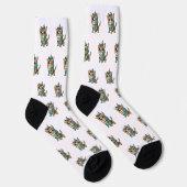 Farbenfroher geometrischer Hund Socken (Rechts)