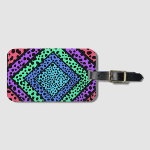 Farbenfroher geometrischer Regenbogen Gepard Tierd Gepäckanhänger