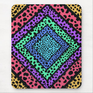 Farbenfroher geometrischer Regenbogen Gepard Tierd Mousepad