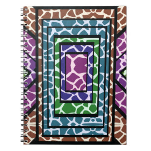 Farbenfroher geometrischer Regenbogen-Giraffen-Tie Notizblock