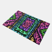 Farbenfroher geometrischer Regenbogen-Jaguar-Tierd Fußmatte (Schrägansicht)