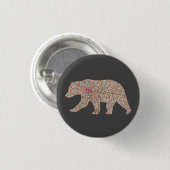 Farbenfroher gepunkteter Bär Button (Vorne & Hinten)