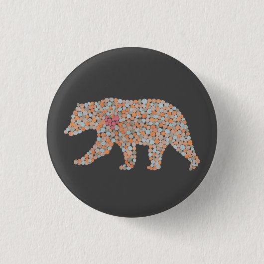 Farbenfroher gepunkteter Bär Button (Vorderseite)