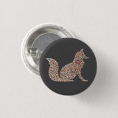 Farbenfroher gepunkteter Fuchs Button (Vorne & Hinten)