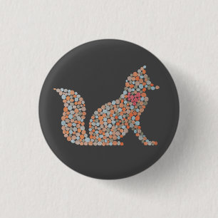Farbenfroher gepunkteter Fuchs Button