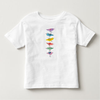 Farbenfroher gestapelter Vogel Kleinkind T-shirt
